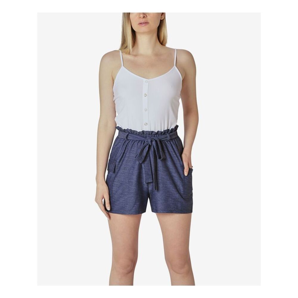 ULTRA FLIRT Womens Romper Blue Spaghetti Strap Paperbag-waist Juniors XL